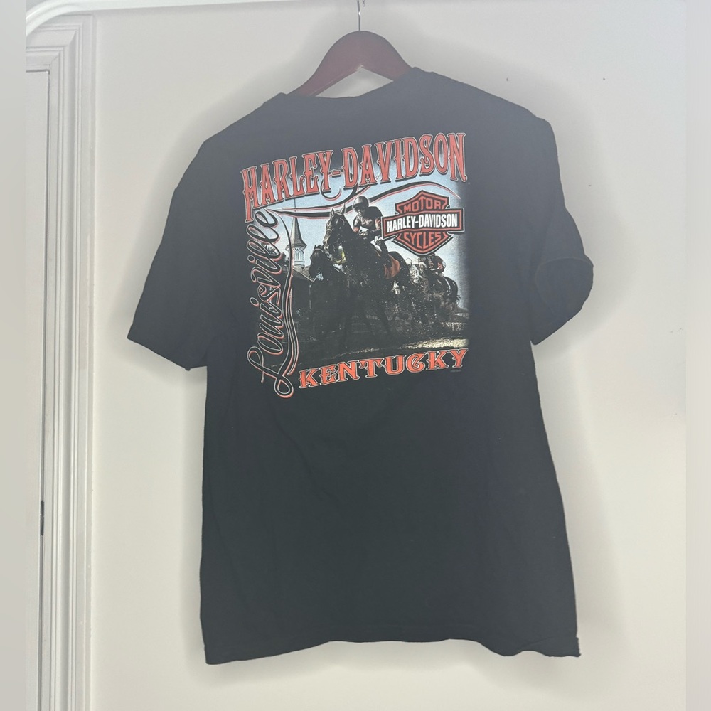 2011 black Harley Davidson Louisville Kentucky Derby horse racing tshirt size L